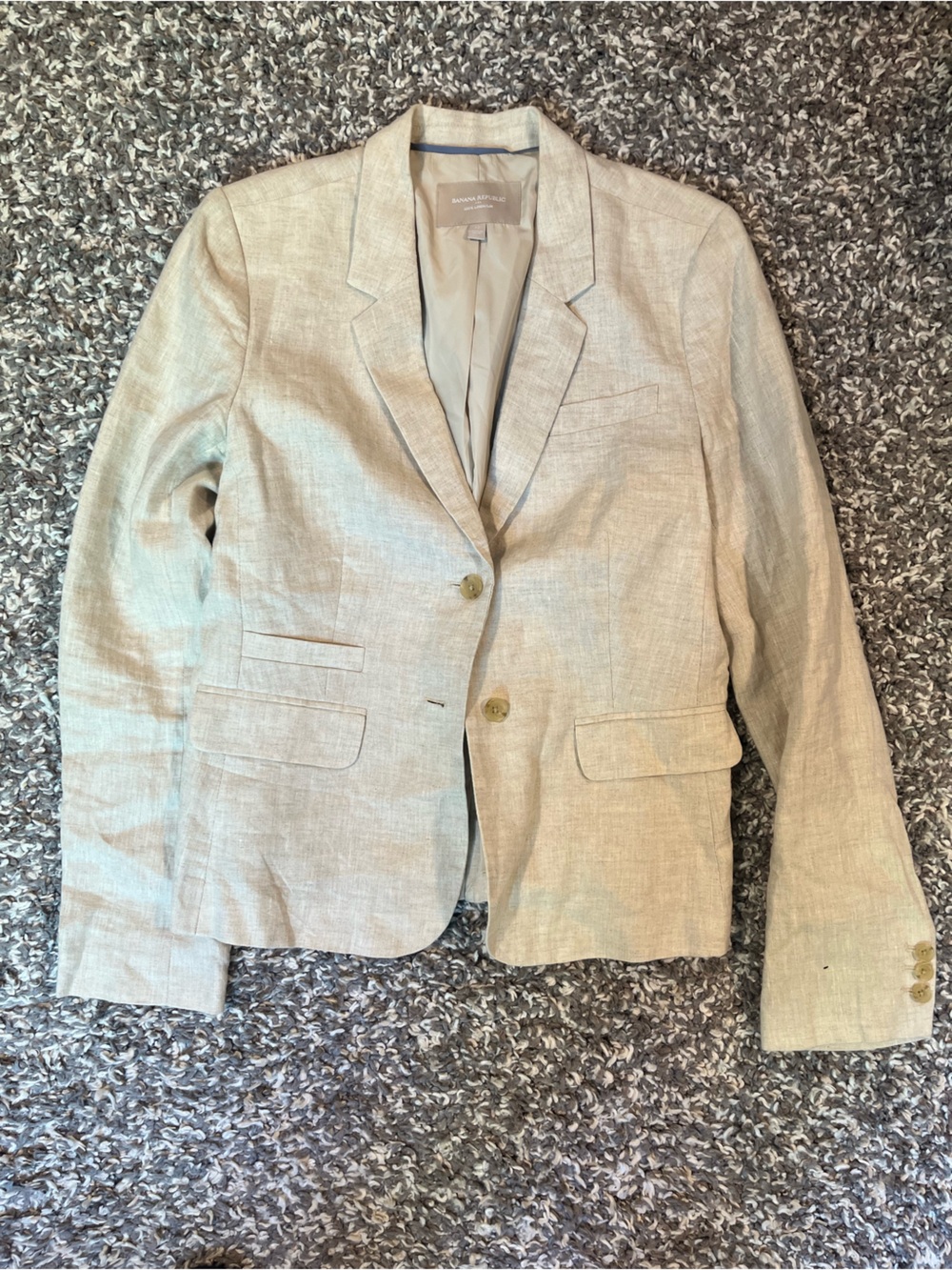 Banana Republic Light Beige Linen-Blend Women's Blazer